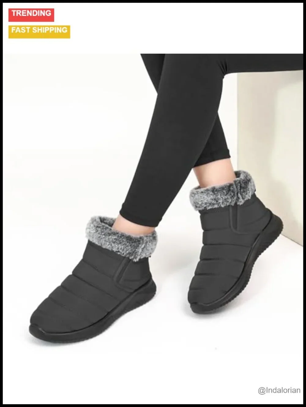 Warm Fur Lined Waterproof Snow Boots Anti Slip Outdoor Ankle Booties